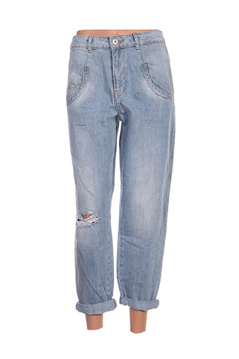 ichi jeans femme de couleur bleu