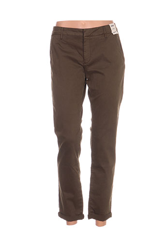 reiko pantalons femme de couleur vert
