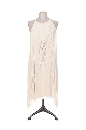 lauren vidal robes femme de couleur beige
