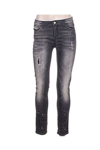 manila grace jeans femme de couleur noir