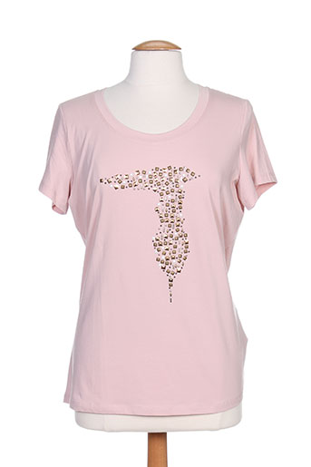 trussardi jeans t-shirts femme de couleur rose