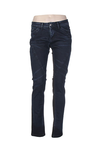 cream jeans femme de couleur bleu