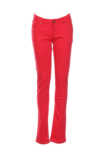 naava pantalons fille de couleur rouge