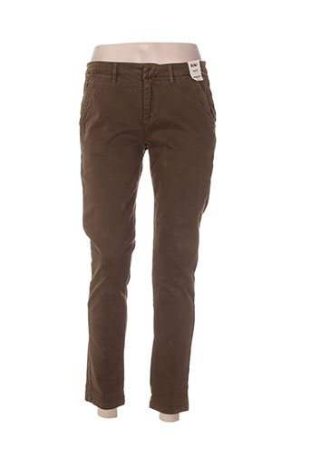 reiko pantalons femme de couleur vert