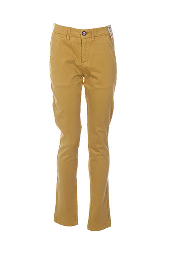 reiko pantalons femme de couleur jaune