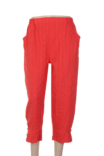plurielles pantacourts femme de couleur rouge