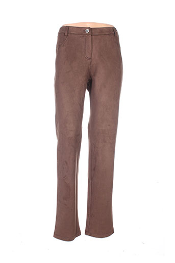 chemins blancs pantalons femme de couleur marron