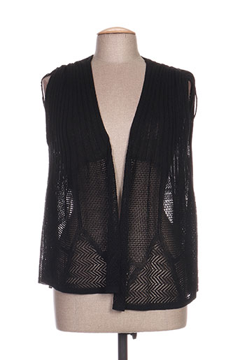 telmail gilets femme de couleur noir