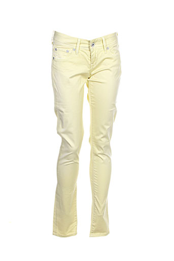 pepe jeans pantalons femme de couleur jaune