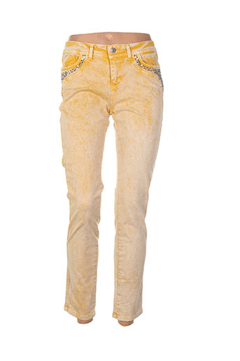 et compagnie pantalons femme de couleur jaune