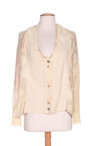 think chic gilets femme de couleur beige
