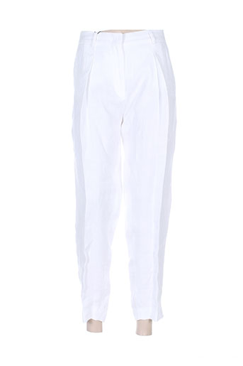 sportmax pantalons femme de couleur blanc