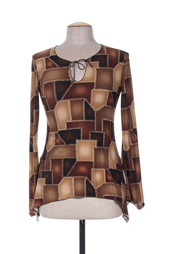 jus d'orange t-shirts femme de couleur marron