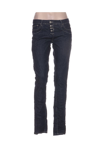 please jeans femme de couleur bleu