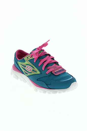 skechers chaussures fille de couleur bleu