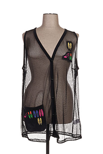 chalou gilets femme de couleur noir