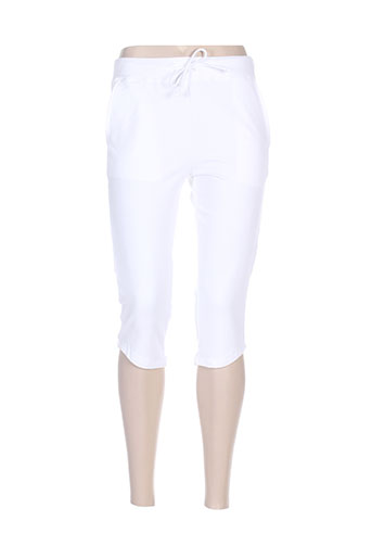 felino pantalons femme de couleur blanc