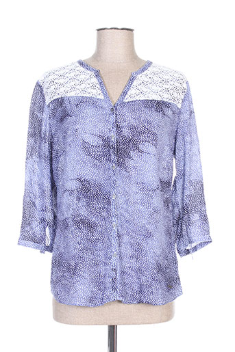 felino chemises femme de couleur bleu