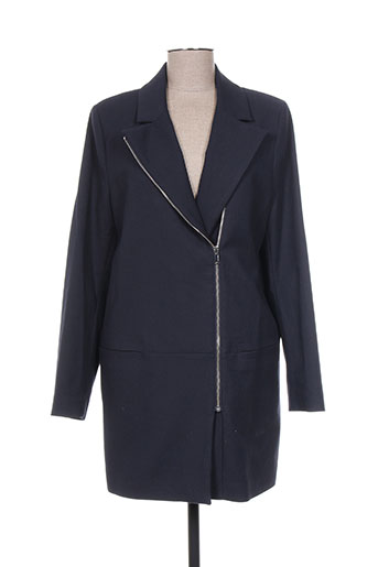 ikks manteaux femme de couleur bleu