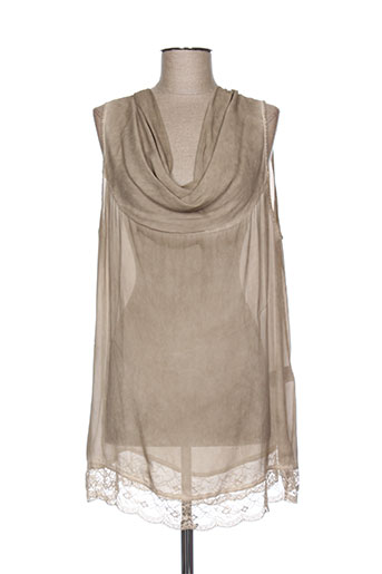 lauren vidal chemises femme de couleur beige