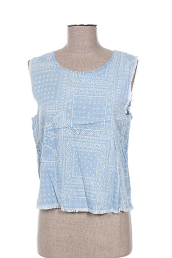 teddy smith chemises fille de couleur bleu