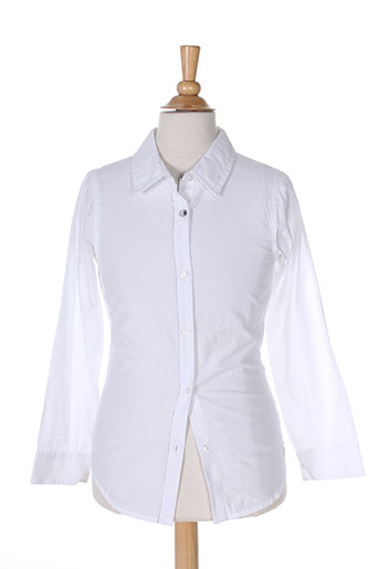 3 pommes chemises fille de couleur blanc