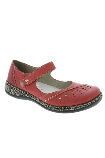 rieker chaussures femme de couleur rouge
