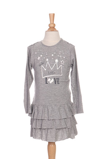 3 pommes robes fille de couleur gris