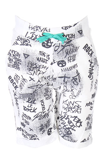 3 pommes shorts / bermudas garçon de couleur blanc