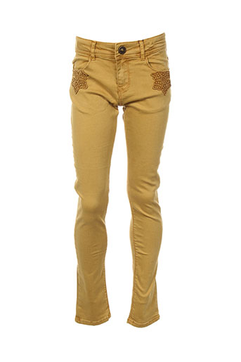 catimini pantalons fille de couleur jaune
