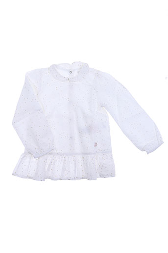 3 pommes chemises fille de couleur blanc