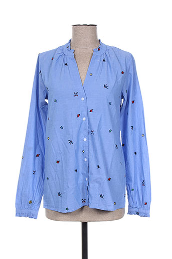 mkt studio chemises femme de couleur bleu