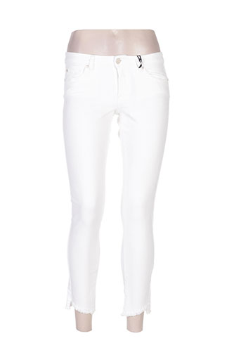 ikks jeans femme de couleur blanc