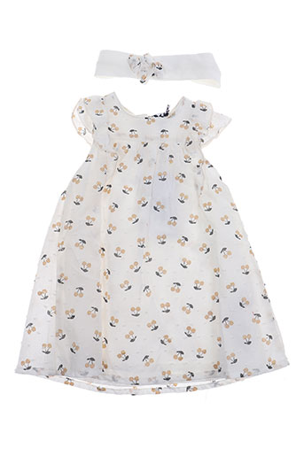 3 pommes robes fille de couleur blanc