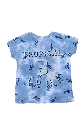 3 pommes t-shirts garçon de couleur bleu