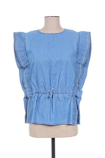 pepe jeans chemises fille de couleur bleu