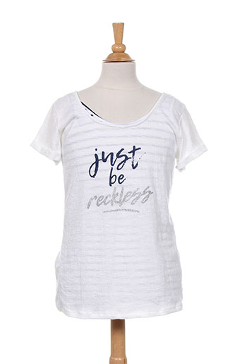 beckaro t-shirts fille de couleur blanc