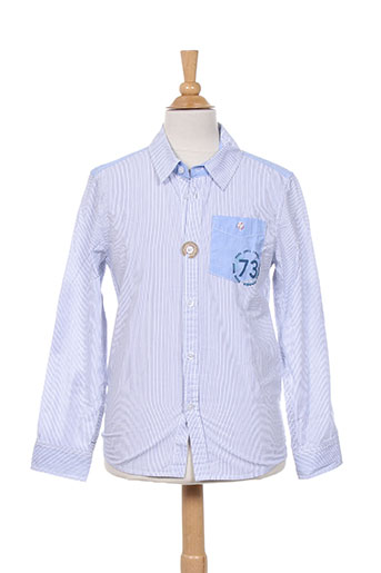 pepe jeans chemises garçon de couleur bleu