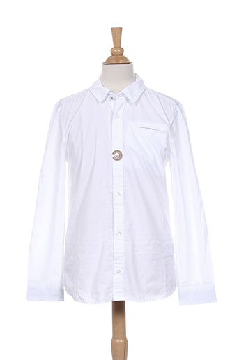 pepe jeans chemises garçon de couleur blanc