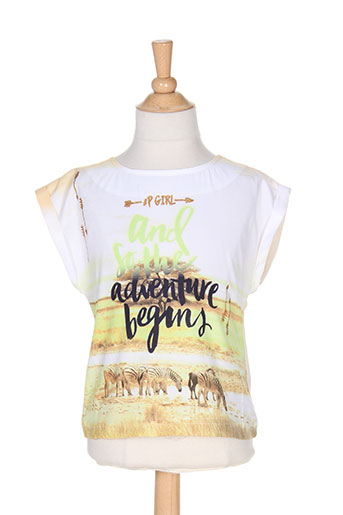 3 pommes t-shirts fille de couleur beige