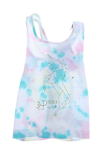 3 pommes t-shirts fille de couleur bleu