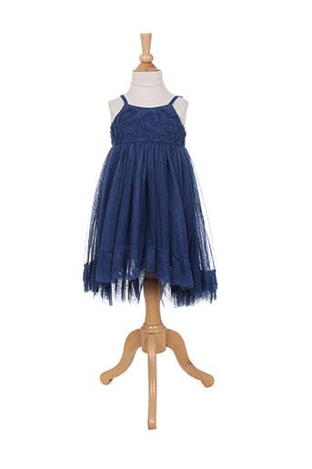 eliane et lena robes fille de couleur bleu