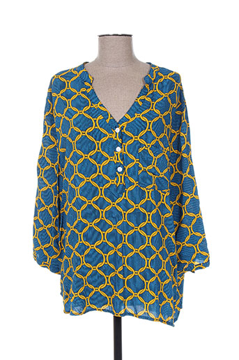 piment rouge chemises femme de couleur bleu