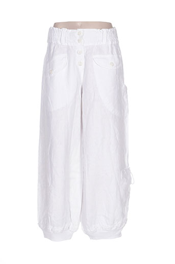 arthurio lino pantalons femme de couleur blanc
