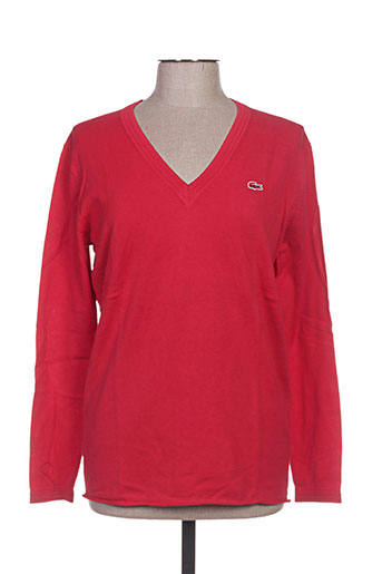 lacoste pulls femme de couleur rouge