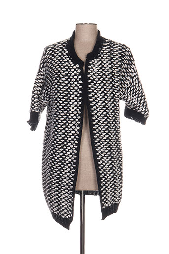 blanc boheme gilets femme de couleur noir