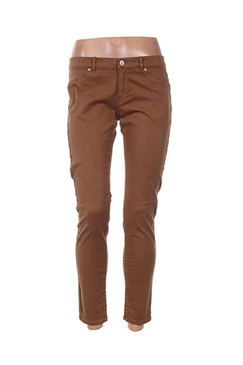 ikks pantalons femme de couleur marron