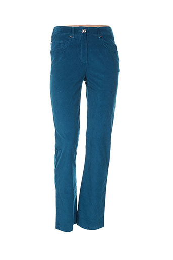 pause cafe pantalons femme de couleur bleu