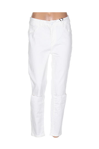 mat. jeans femme de couleur blanc