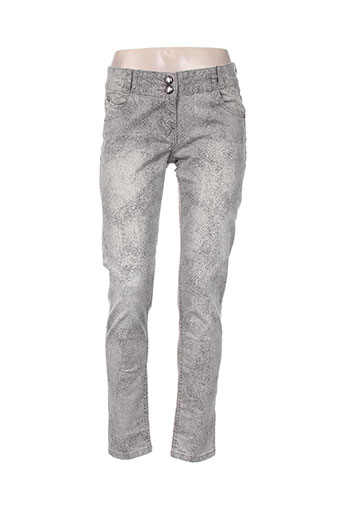 double one peace pantalons femme de couleur gris